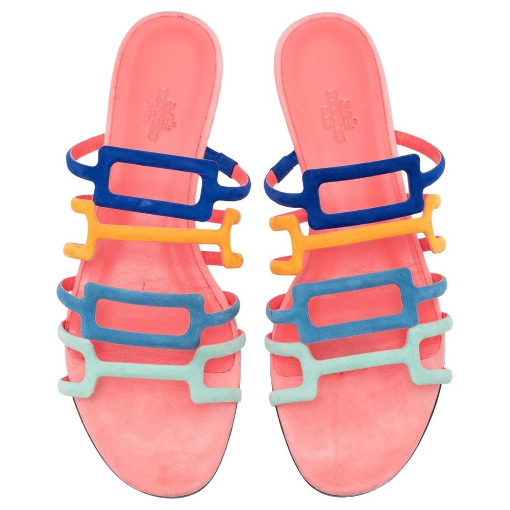 Colorful Hermes Strappy Sandals with box and dust bags